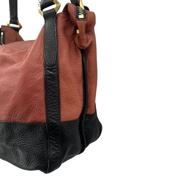 OrYANY Large Multi Pocket Pebble Leather Brown Black Bag - Picture 4 of 16